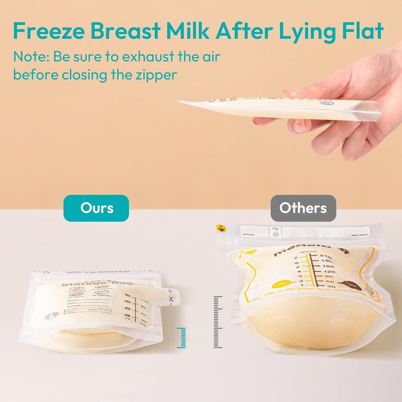 NCVI 4+7 oz Breastmilk Storage Bag Freezer for 0-3 Months, Breast Milk Feeding Bag with Temp-Sensing, Doubled-Sealed, Self Standing, Easy Pour Spout, BPA-Free, 4oz(70count)+7oz(30count) - Image 5